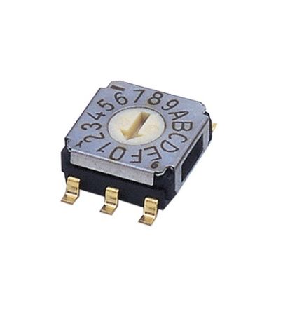 Nidec Components SA-7000, 16 Position, BCH Rotary Switch, 100 mA, Gull Wing [SA-7150TB]; 244-4217