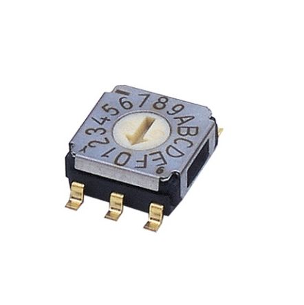 Nidec Components SA-7000, 16 Position, BCH Rotary Switch, 100 mA, Gull Wing [SA-7270TB]; 244-4225