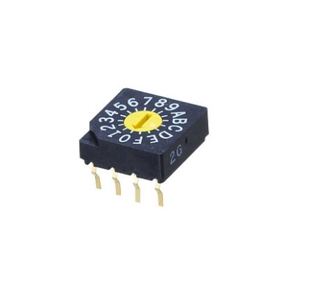 Nidec Components SC-2000, 10 Position, BCD Rotary Switch, 100 mA, Pin [SC-2010W]; 244-4245