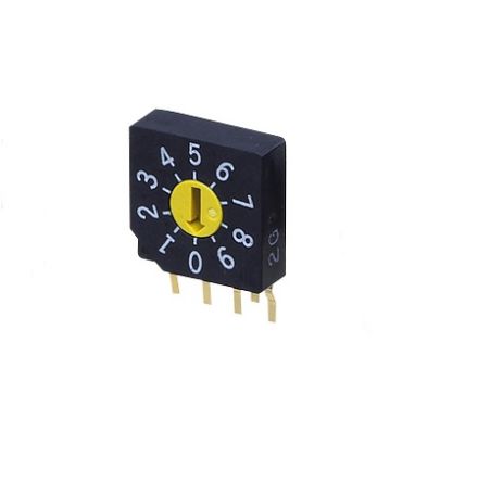 Nidec Components SC-2000, 10 Position, BCD Rotary Switch, 100 mA, Pin [SC-2011W]; 244-4247