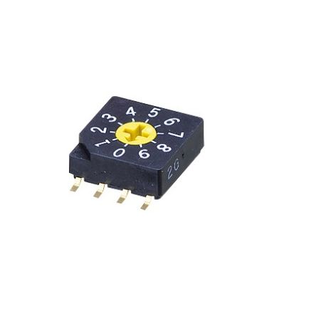 Nidec Components SC-2000, 10 Position, BCD Rotary Switch, 100 mA, Gull Wing [SC-2210TB]; 244-4252