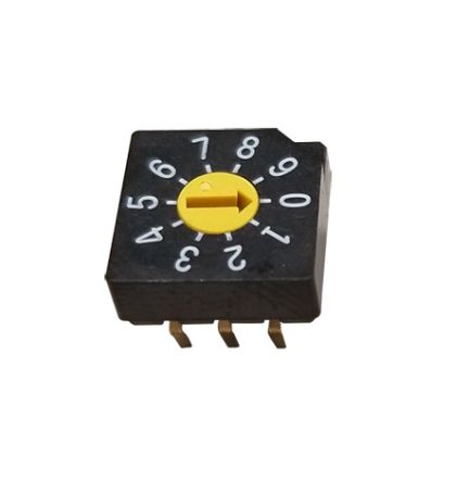 Nidec Components SD-2000, 10 Position, BCD Rotary Switch, 100 mA, Pin [SD-2010]; 244-4262