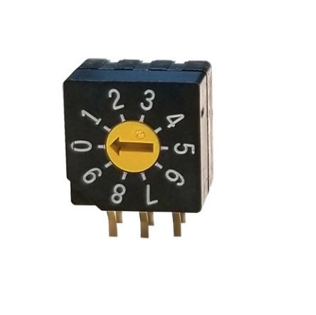 Nidec Components SD-2000, 10 Position, BCD Rotary Switch, 100 mA, Pin [SD-2011]; 244-4270