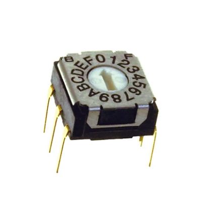 Nidec Components SH-7000, 10 Position, BCD Rotary Switch, 100 mA, Pin [SH-7010MC]; 244-4275