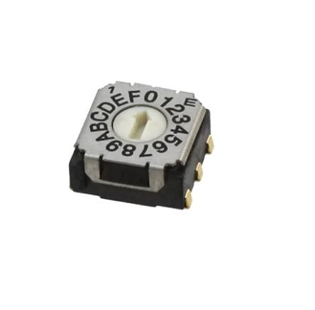Nidec Components SH-7000, 16 Position, Hexadecimal Rotary Switch, 100 mA, Pin [SH-7050TA]; 244-4286
