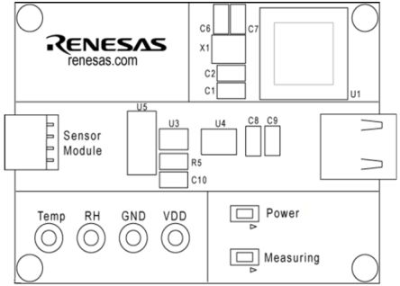 Renesas Electronics HS4100-EVK Temperature & Humidity Sensor Evaluation Kit HS4101 Humidity and Temperature Sensor [HS4100-EVK]; 244-4469