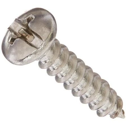 RS PRO Zinc Plated Steel Round Head Self Tapping Screw, N°1/4-20 x 2in Long [0]; 245-1684