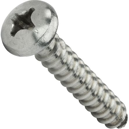 RS PRO Zinc Plated Steel Pan Head Self Tapping Screw, N°#14 x 1 1/4in Long [0]; 245-2484