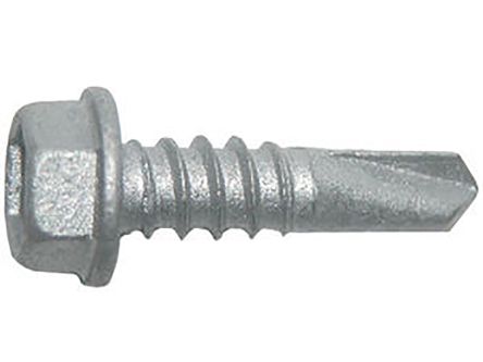 RS PRO Zinc Plated Steel Self Drilling Screw #14 x 3in Long [0]; 245-3108
