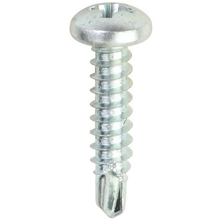 RS PRO Zinc Plated Steel Self Drilling Screw #10 x 2in Long [0]; 245-3169