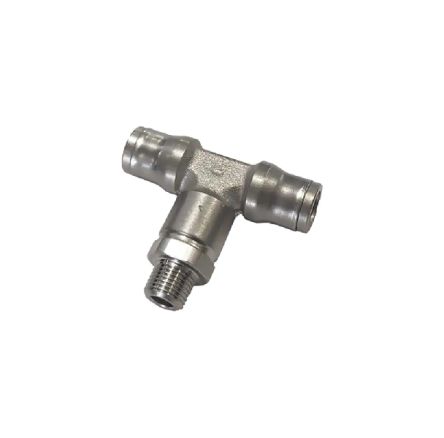Legris 3608 Series Tee Threaded Adaptor, R 1/4 Male to Push In 10 mm, Threaded-to-Tube Connection Style [3608 10 13]; 245-5204