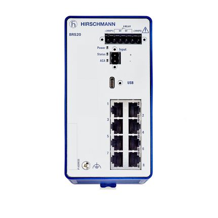 Hirschmann Managed Switch 8 Port Ethernet Switch [BRS20-08009999-STCY99HHSESXX.X.XX]; 245-6866