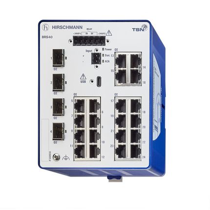 Hirschmann Managed Switch 24 Port Ethernet Switch [BRS40-0024OOOO-STCY99HHSESXX.X.XX]; 245-6897