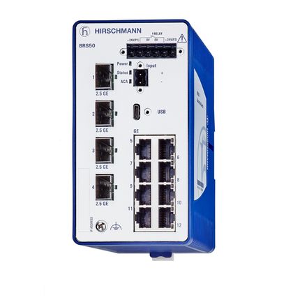 Hirschmann Managed Switch 12 Port Ethernet Switch [BRS50-00122Q2Q-TTCY99HHSESXX.X.XX]; 245-6905