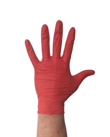 RS PRO Red Powder-Free Nitrile Disposable Gloves, Size L, 100 per Pack [G1123]; 245-8979