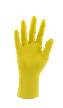 RS PRO Yellow Powder-Free Nitrile Disposable Gloves, Size L, 100 per Pack [G1183]; 245-8988