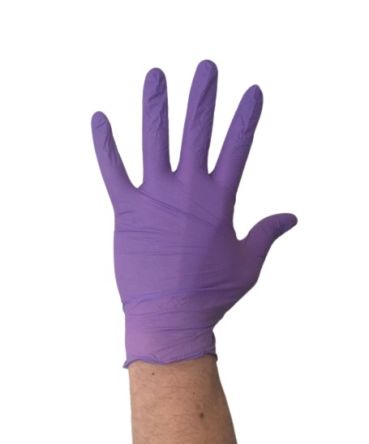 RS PRO Purple Powder-Free Nitrile Disposable Gloves, Size M, 100 per Pack [G1202]; 245-8992