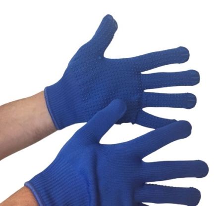 RS PRO Blue Polyester General Purpose Gripper Gloves, Size 10, XL, PVC dots Coating [G782-10]; 246-0856