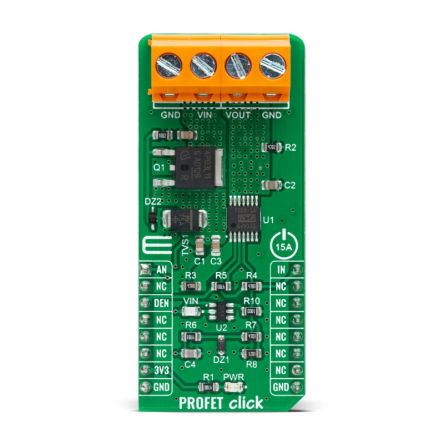 MikroElektronika PROFET Click - 15A Intelligent Power Switch for BTS70041EPPXUMA1 for MikroBUS [MIKROE-4701]; 247-1021