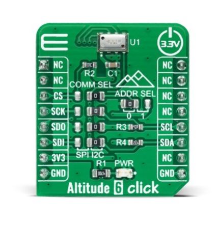 MikroElektronika Altitude 6 Click Pressure Sensor Add On Board for MS5611-01BA03-50 MikroBUS [MIKROE-4903]; 247-1041