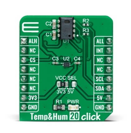 MikroElektronika Temp & Hum 20 Click Temperature & Humidity Sensor Add On Board for CC2D23 MikroBUS [MIKROE-4907]; 247-1042