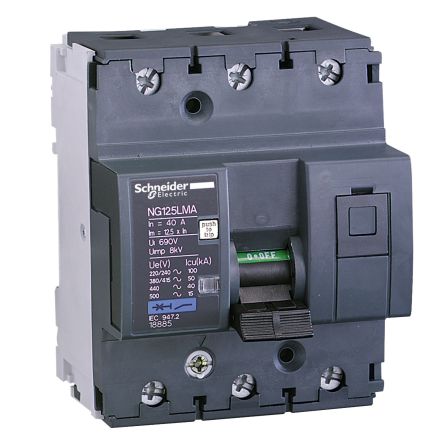 Schneider Electric Acti 9 MCB, 3P, 63A, Type MA [18886]; 247-1700