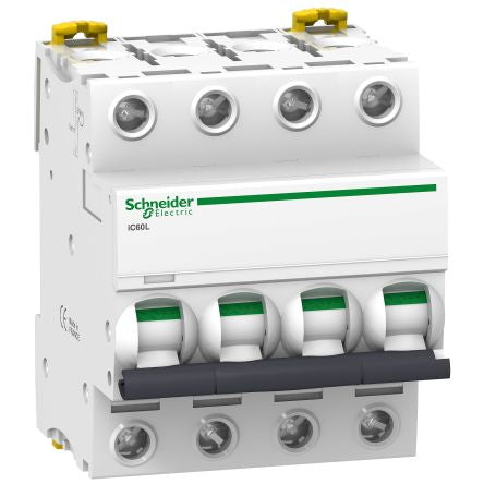 Schneider Electric Acti 9 iC60L MCB, 4P, 10A Curve C [A9F94410]; 247-1951