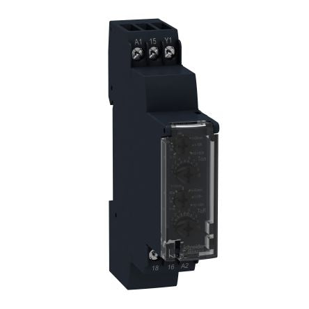 Schneider Electric Harmony Time Series DIN Rail Mount Timer Relay, 240V ac, 1-Contact, 1 Secs, 100 Hrs, 2-Function, SPDT [RE17RLMU]; 247-2259