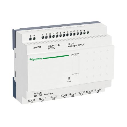 Schneider Electric Zelio Logic Series Logic Module, Relay Output, 12-Input, Analogue, Discrete Input [SR2E201BD]; 247-2285