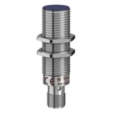Telemecanique Sensors Inductive Threaded Barrel Proximity Sensor, M18, 8 mm Detection, PNP NC, 12 → 24 V dc [XS118BHPBM12]; 247-2369