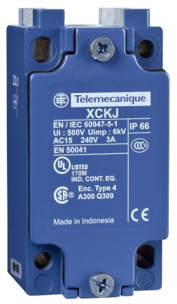 Telemecanique Sensors ZCKJ Series Limit Switch, IP66, DP, Metal Housing, 240V ac Max, 3A Max [ZCKJ2]; 247-2410