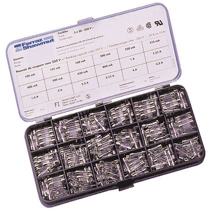 Mersen 0.1 → 6.3A F Glass Cartridge Fuse, 5 x 20mm [G203763]; 247-2757