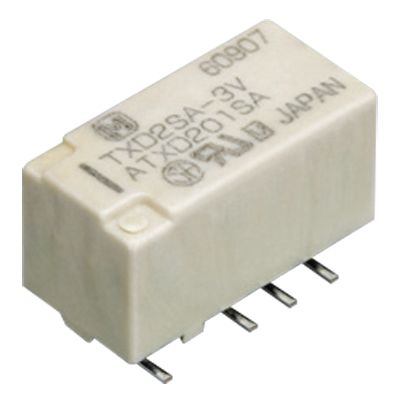 Panasonic Surface Mount Non-Latching Relay, 5V dc Coil, 40mA Switching Current, DPDT [TXD2SA-5V-Z]; 247-4421