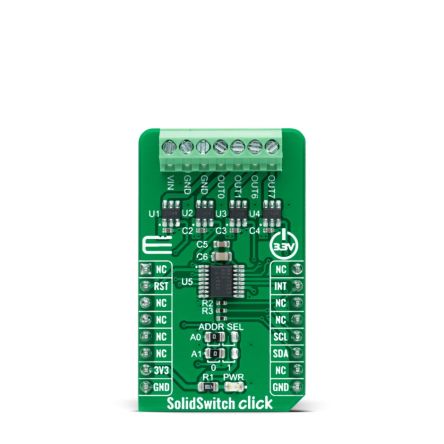 MikroElektronika SolidSwitch Click Load Switch for TPS22918 for mikroBUS socket [MIKROE-4569]; 247-5631