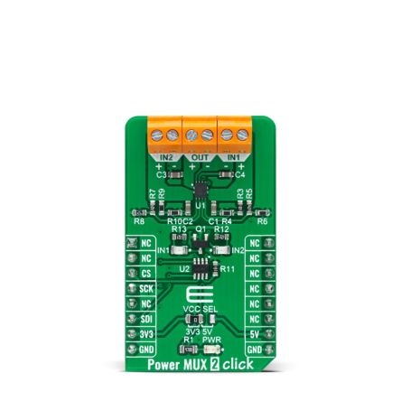 MikroElektronika Power MUX 2 Click Power Distribution Switch for TPS2120 for mikroBUS socket [MIKROE-4575]; 247-5632