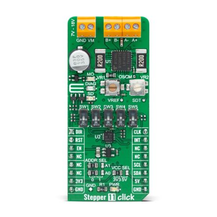 MikroElektronika Stepper 11 Click Stepper Motor Driver for TB9120AFTG for mikroBUS socket [MIKROE-4578]; 247-5634