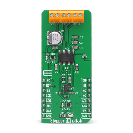 MikroElektronika Stepper 15 Click Stepper Motor Driver for DRV8889A for mikroBUS socket [MIKROE-4639]; 247-5654