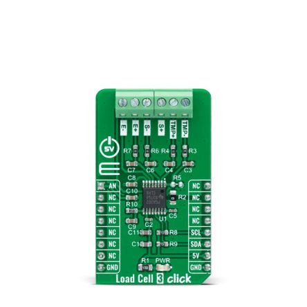 MikroElektronika Load Cell 3 Click Pressure Sensor Add On Board for PGA302 mikroBUS socket [MIKROE-4658]; 247-5659