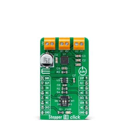 MikroElektronika Stepper 18 Click Stepper Motor Driver for DRV8426 for mikroBUS socket [MIKROE-4689]; 247-5667