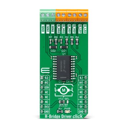 MikroElektronika H-Bridge Driver Click Half-Bridge Driver for MC33883 for mikroBUS socket [MIKROE-4696]; 247-5668