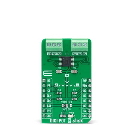 MikroElektronika DIGI POT 9 Click for Digitally Controlled Potentiometer for mikroBUS socket [MIKROE-4727]; 247-5675