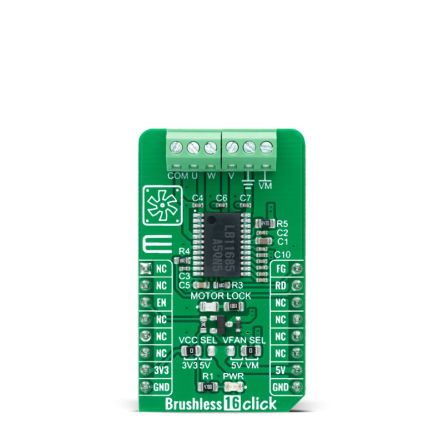 MikroElektronika Brushless 16 Click BLDC Motor for LB11685AV for mikroBUS socket [MIKROE-4742]; 247-5679