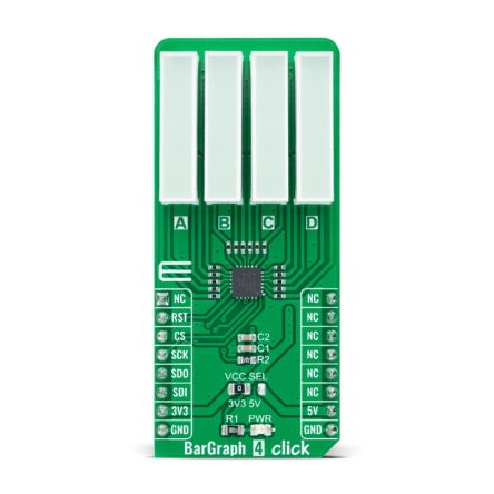 MikroElektronika MIKROE-4782, BarGraph 4 Click LED Driver LED Driver for TLC59283 for mikroBUS socket [MIKROE-4782]; 247-5701