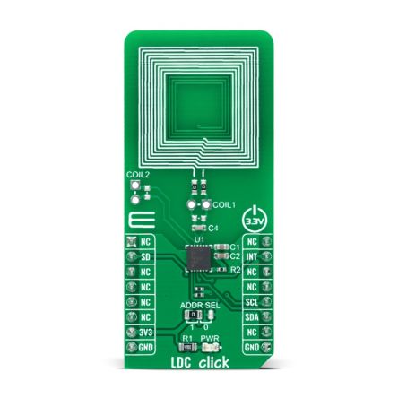 MikroElektronika LDC Click Inductive Sensor Add On Board for LDC1312-Q1 mikroBUS socket [MIKROE-4784]; 247-5703