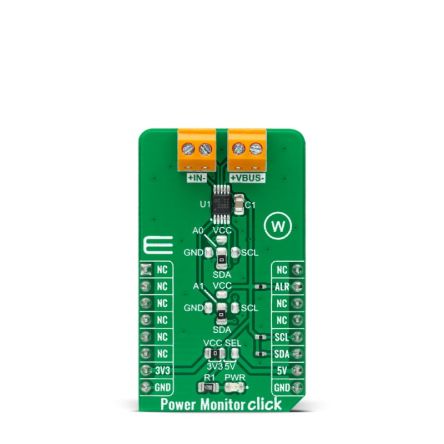 MikroElektronika Power Monitor Click ToF Sensor Add On Board for VL53L1 mikroBUS socket [MIKROE-4810]; 247-5712