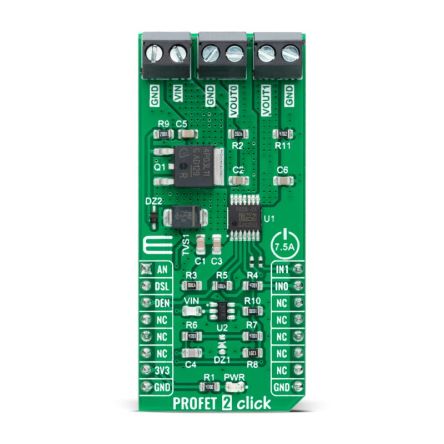 MikroElektronika PROFET 2 Click Protected Switch for BTS70082EPAXUMA1 for mikroBUS socket [MIKROE-4819]; 247-5713