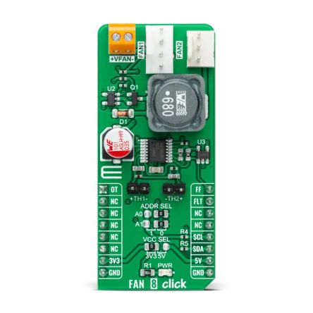 MikroElektronika Fan 8 Click Fan Controller for MAX6615 for mikroBUS socket [MIKROE-4824]; 247-5717