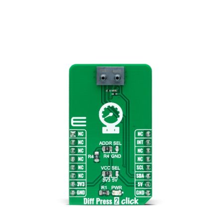 MikroElektronika Diff Press 2 Click Differential Pressure Sensor Add On Board for SDP31-500PA mikroBUS socket [MIKROE-4894]; 247-5738