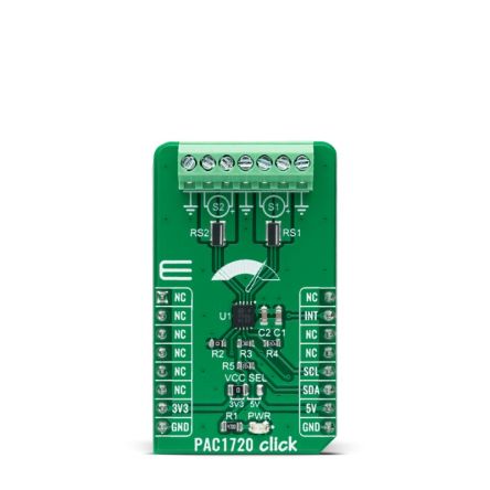 MikroElektronika PAC1720 Click Energy Metering, Power Monitoring for PAC1720 for mikroBUS socket [MIKROE-4905]; 247-5740