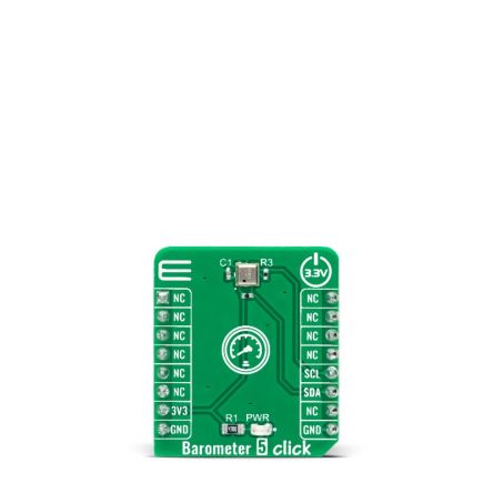 MikroElektronika Barometer 5 Click Barometric Pressure Sensor Add On Board for MS5637-02BA03 mikroBUS socket [MIKROE-4924]; 247-5748